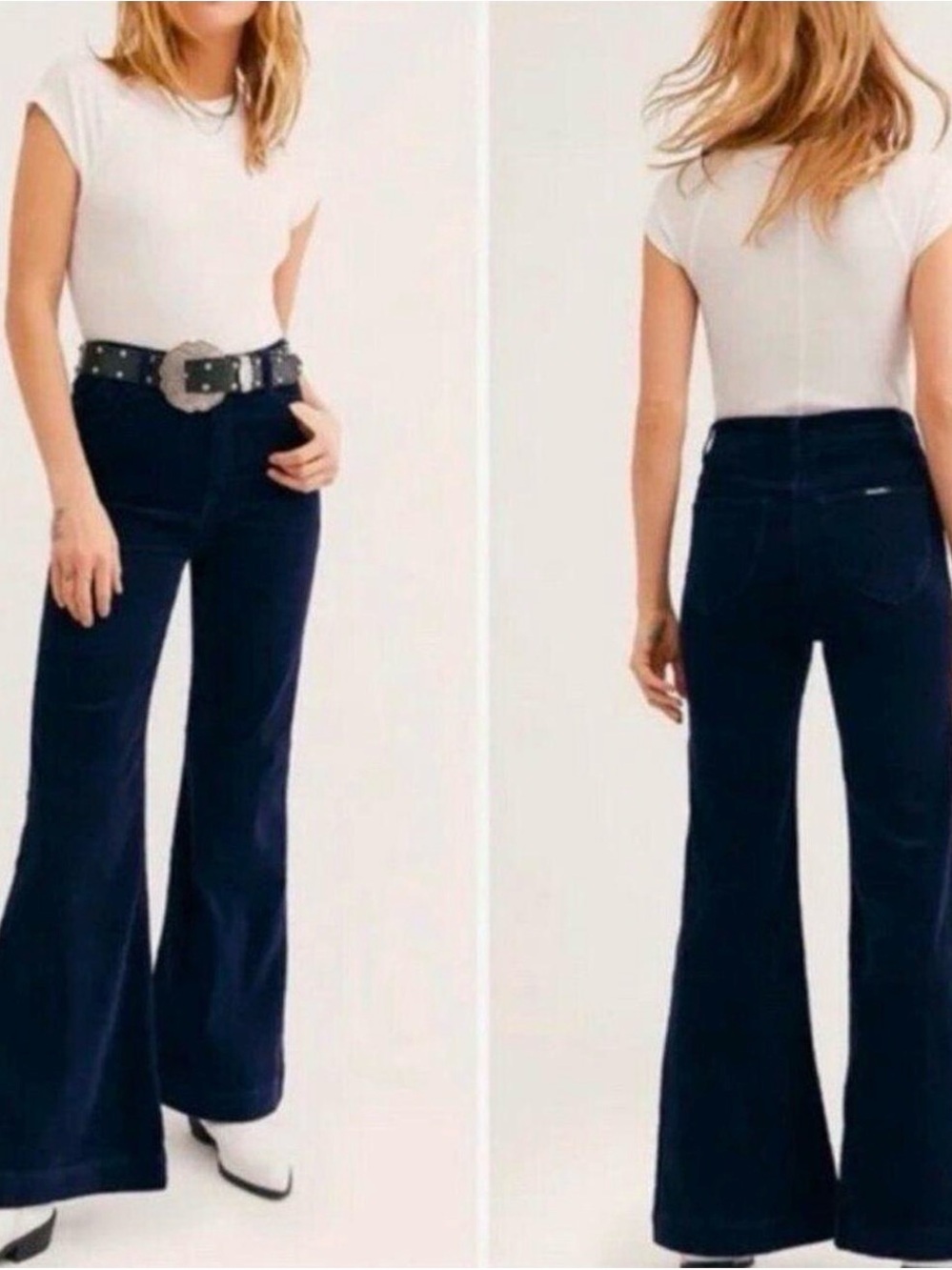 ROLLA'S Navy High-Rise Flare Jeans